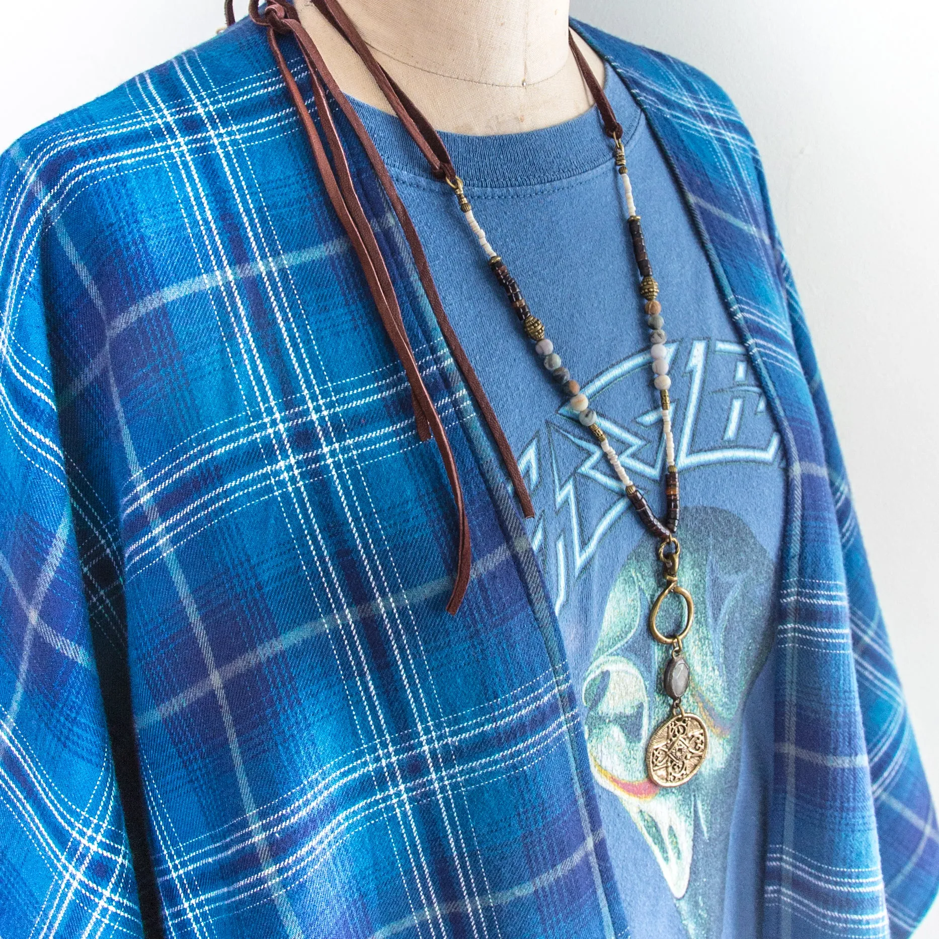 Blue Moon Flannel Kimono