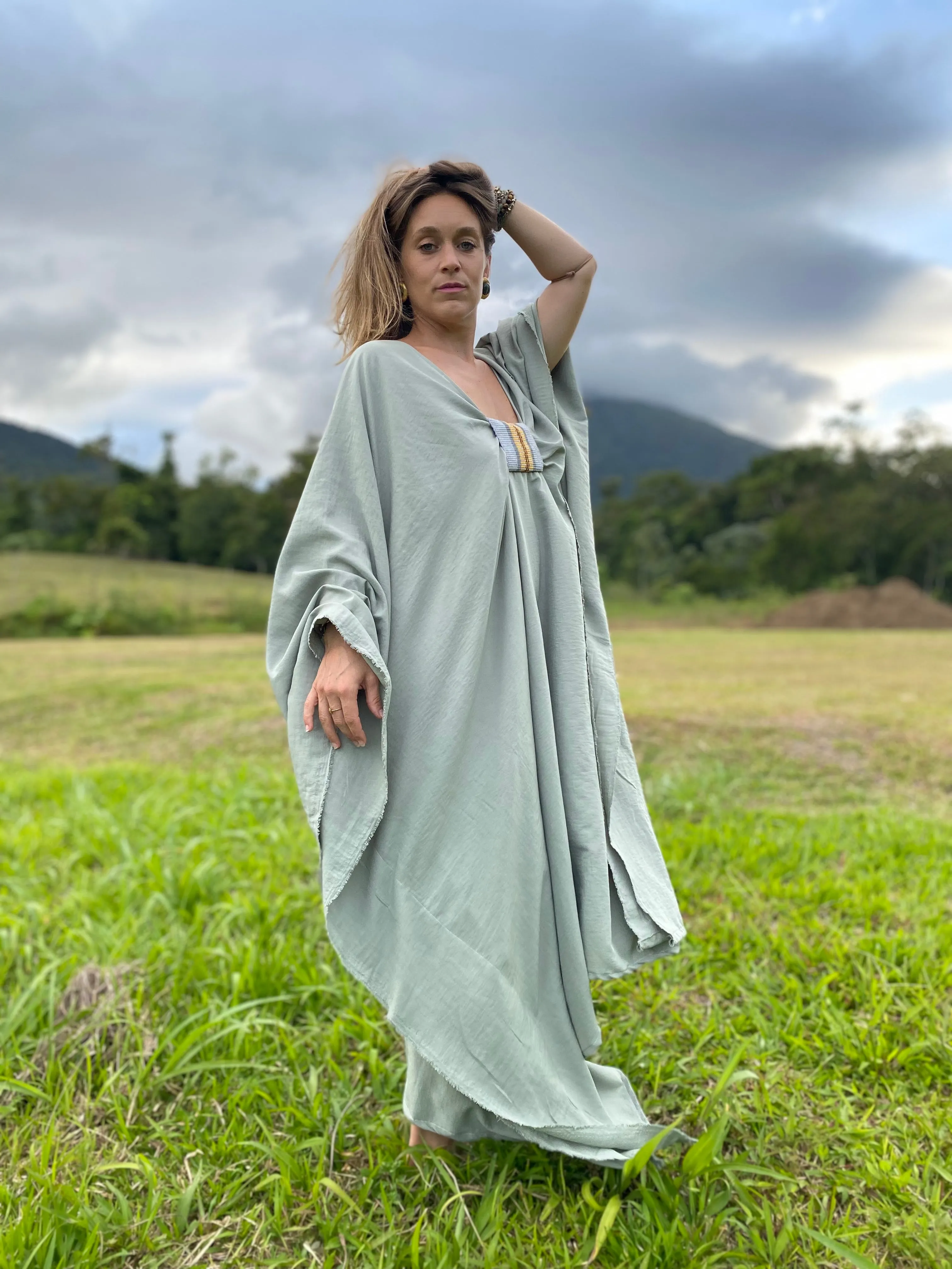 Boruca Sage Blue | Her Caftan