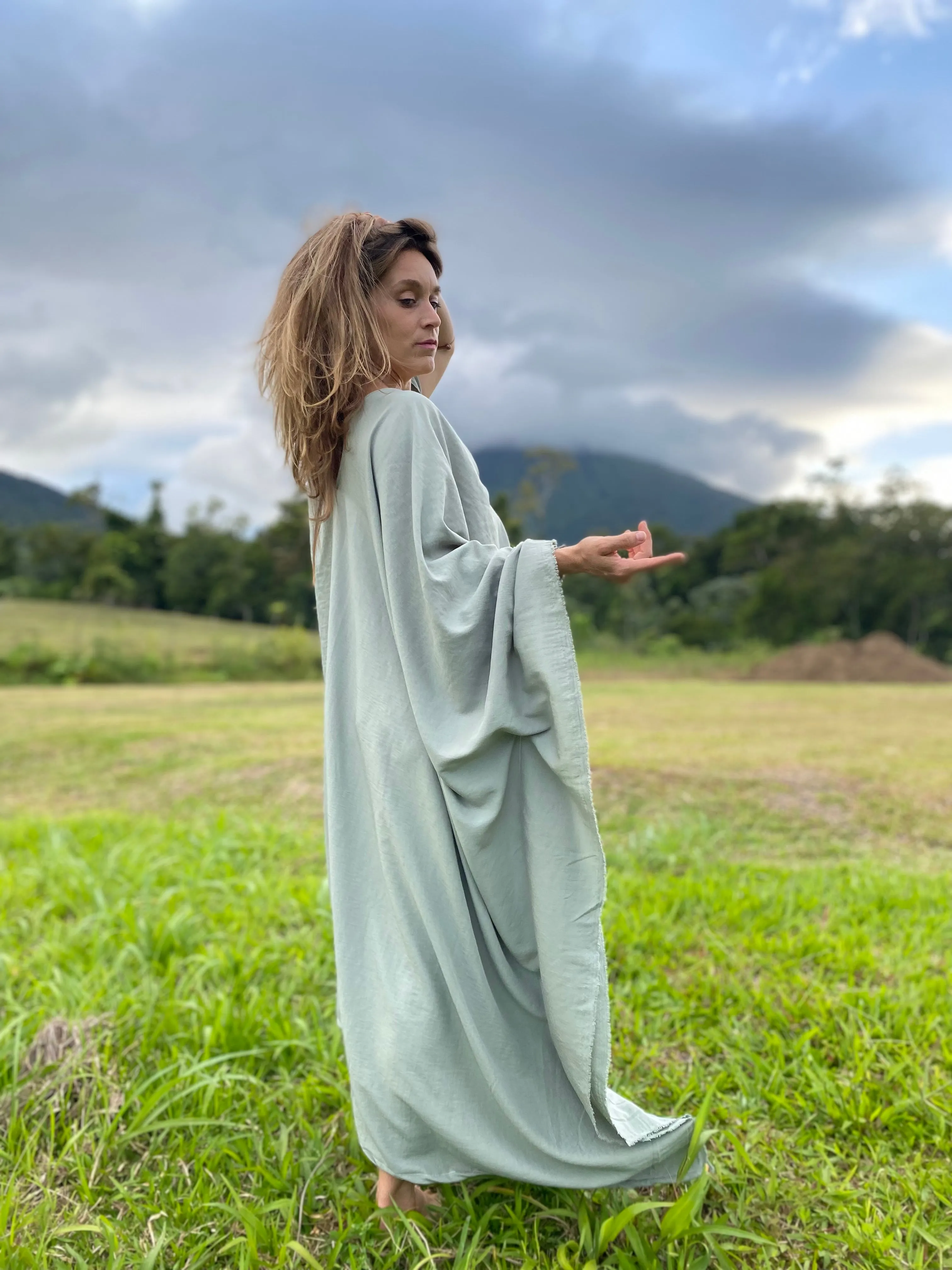 Boruca Sage Blue | Her Caftan
