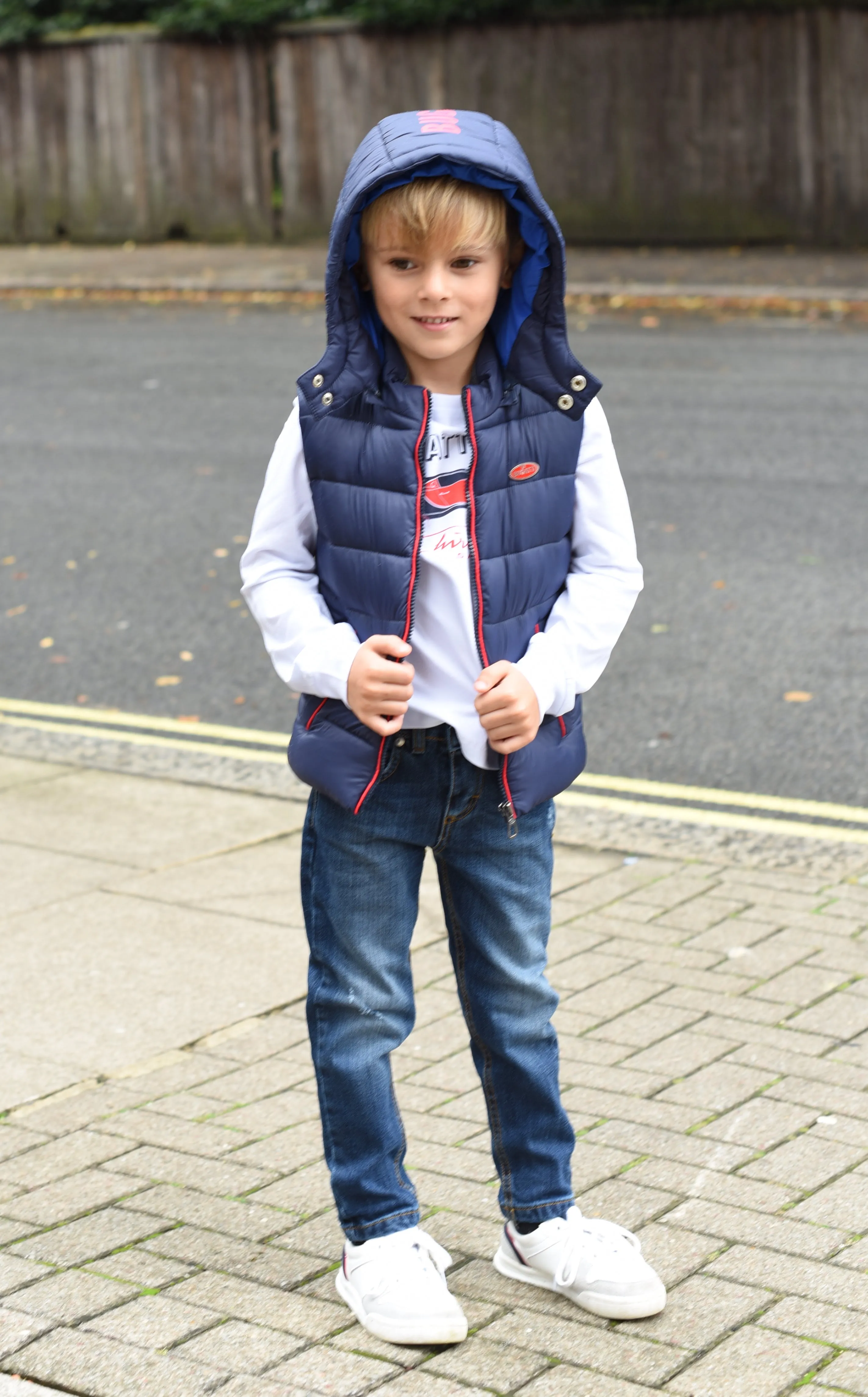 Boys Navy Blue Padded Gilet