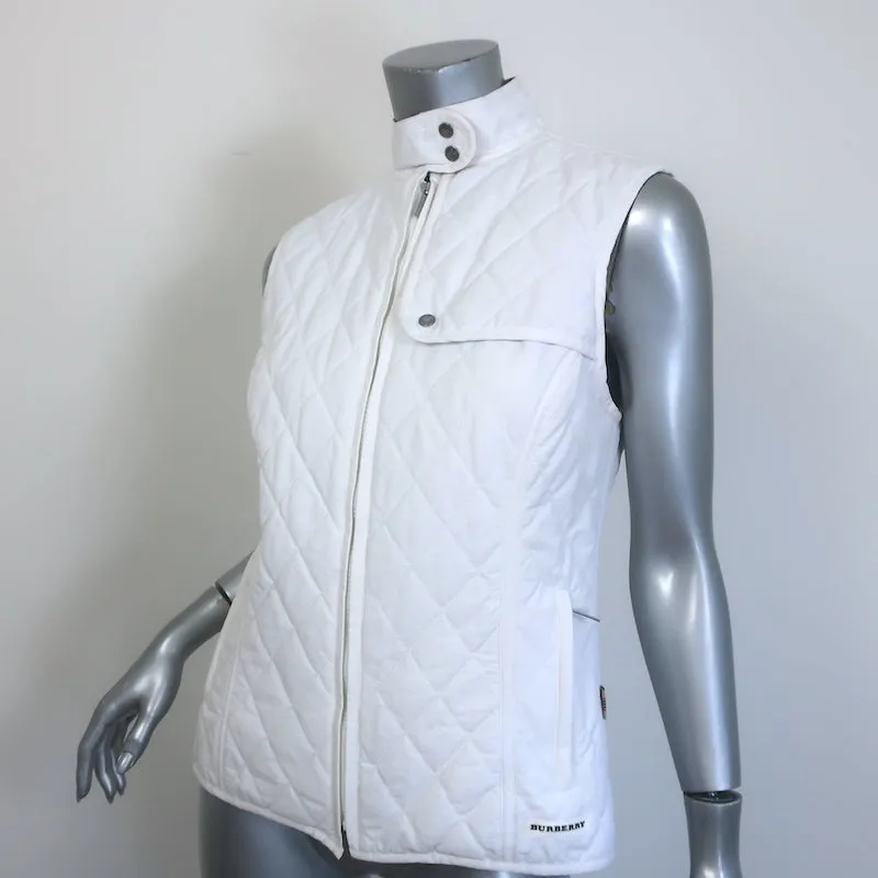 Burberry Golf Quilted Puffer Vest White Size Small