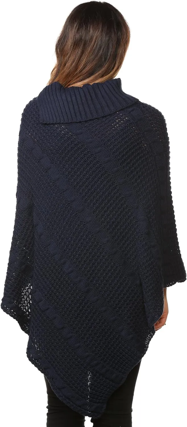 Button Knitted Poncho