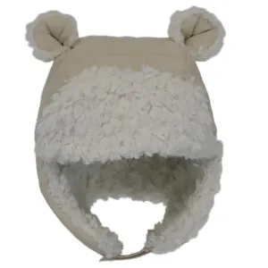 Calikids Bear Puffer Hat - Cream