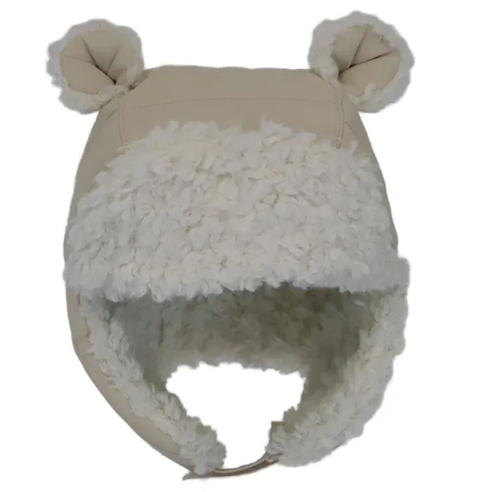 Calikids Bear Puffer Hat - Cream