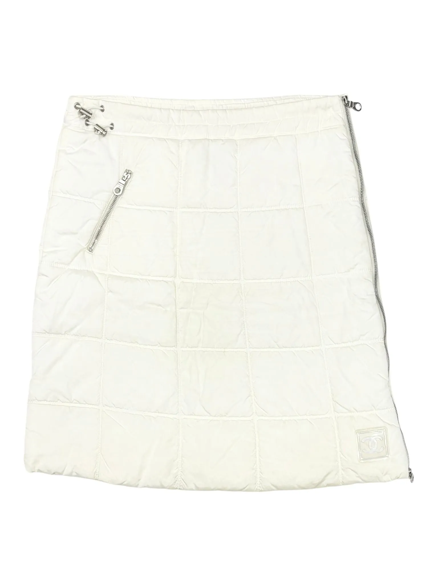 Chanel White Nylon Puffer Skirt