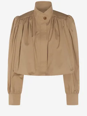 Chloè Cotton Gabardine ruffled boule jacka