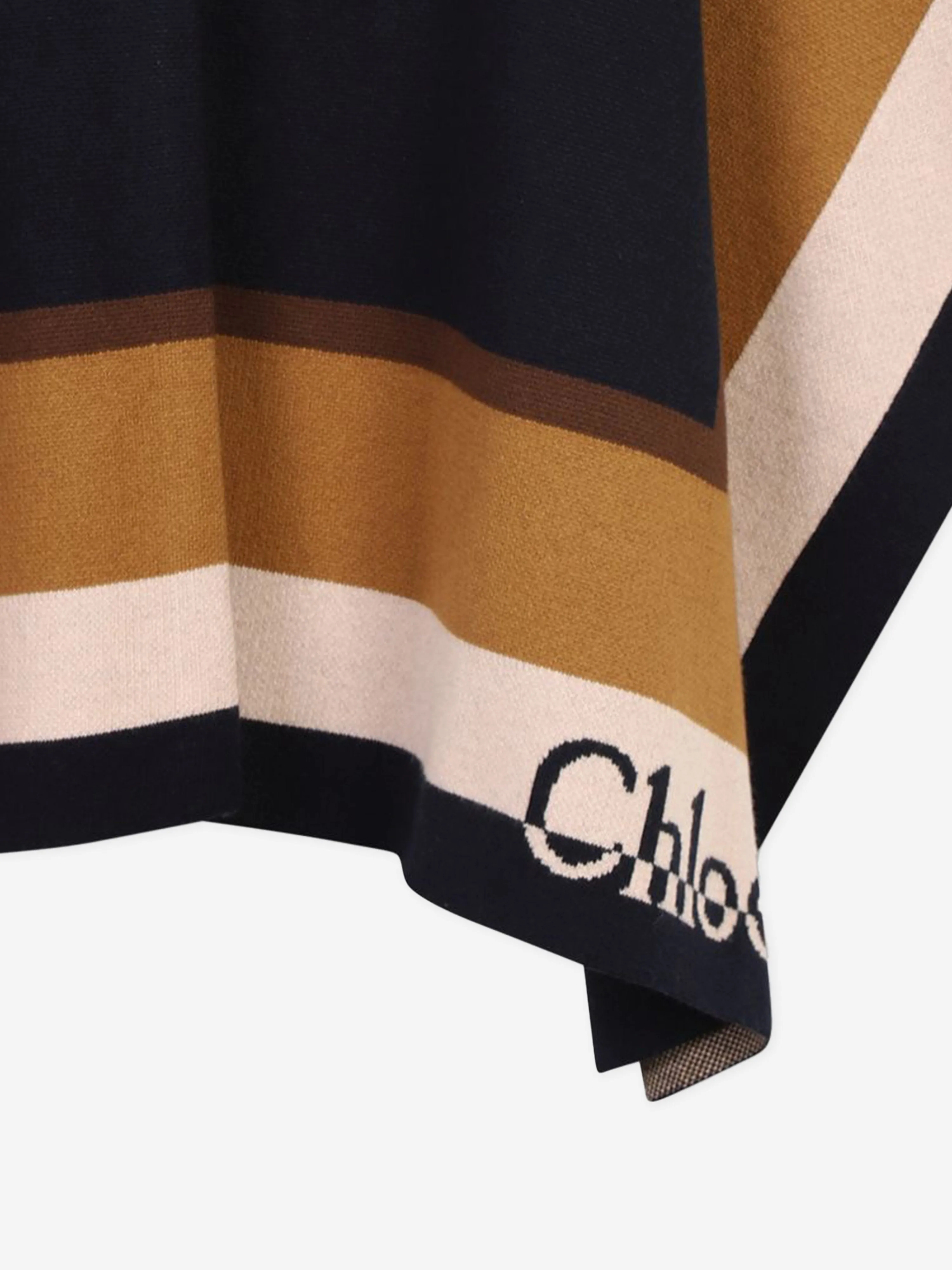 Chloé Girls Knitted Cape in Navy