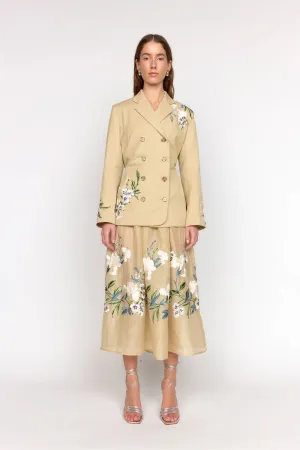 Christy Lynn Brenna Blazer in Sand Embroidery