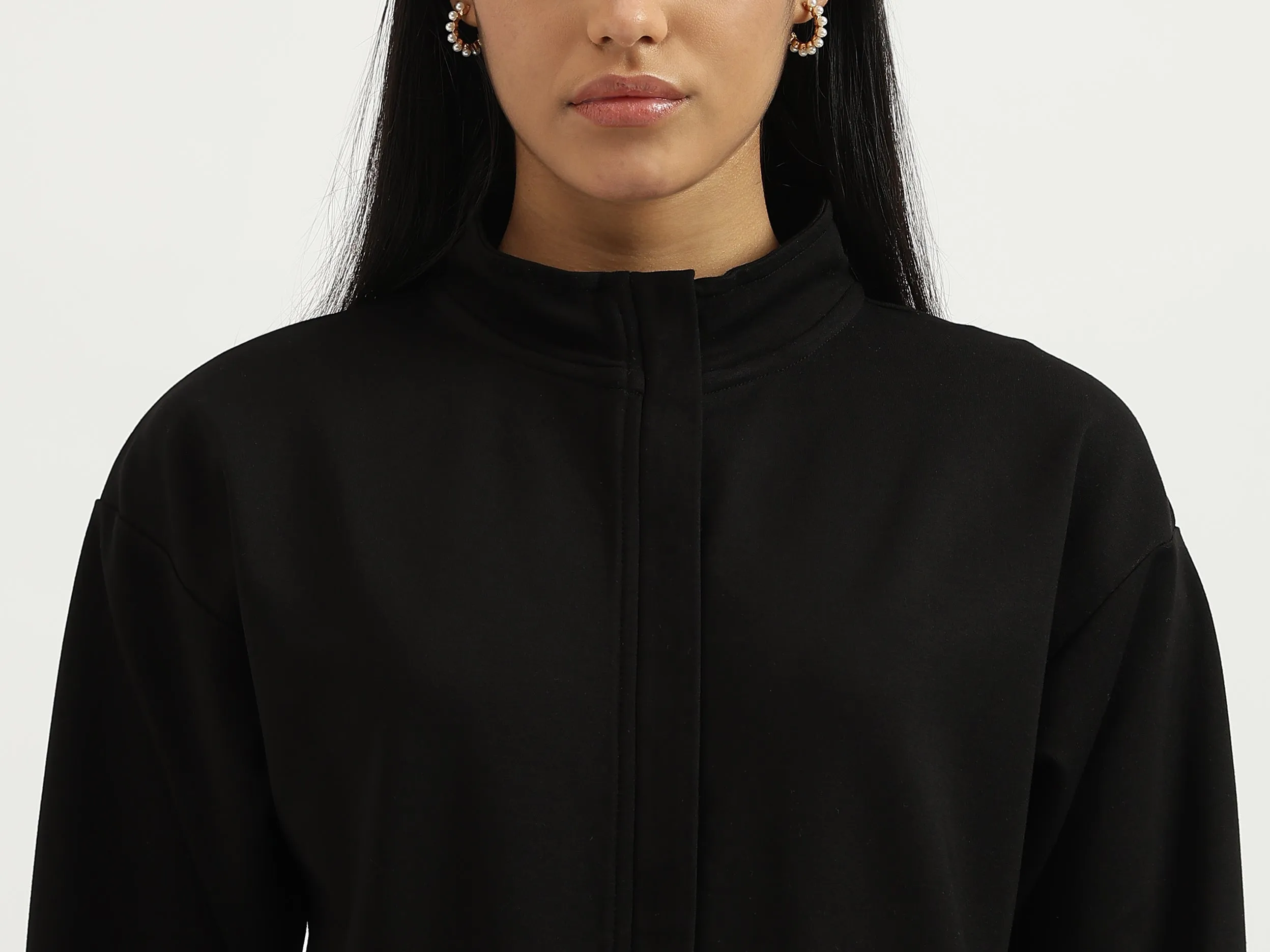 Collared Neck Solid Jackets