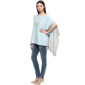 Color Block Knitted Poncho