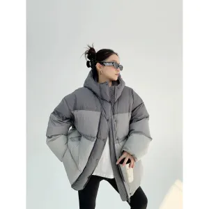 Contrast Color Oversized Down Jacket