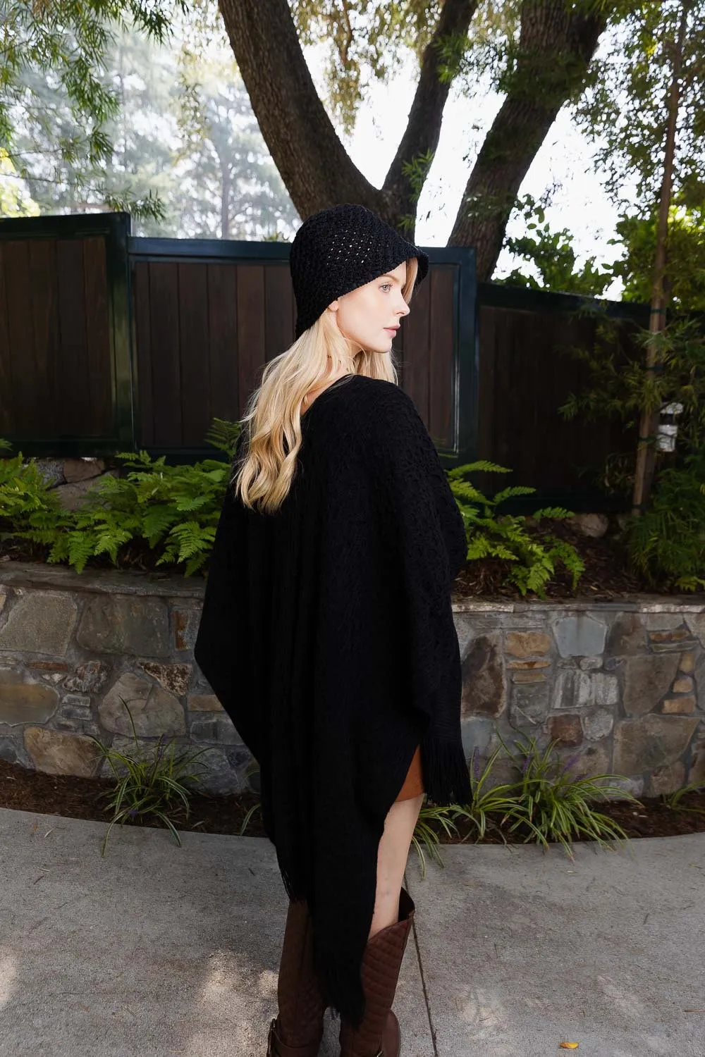 Cozy Embroidered Tasseled Wrap