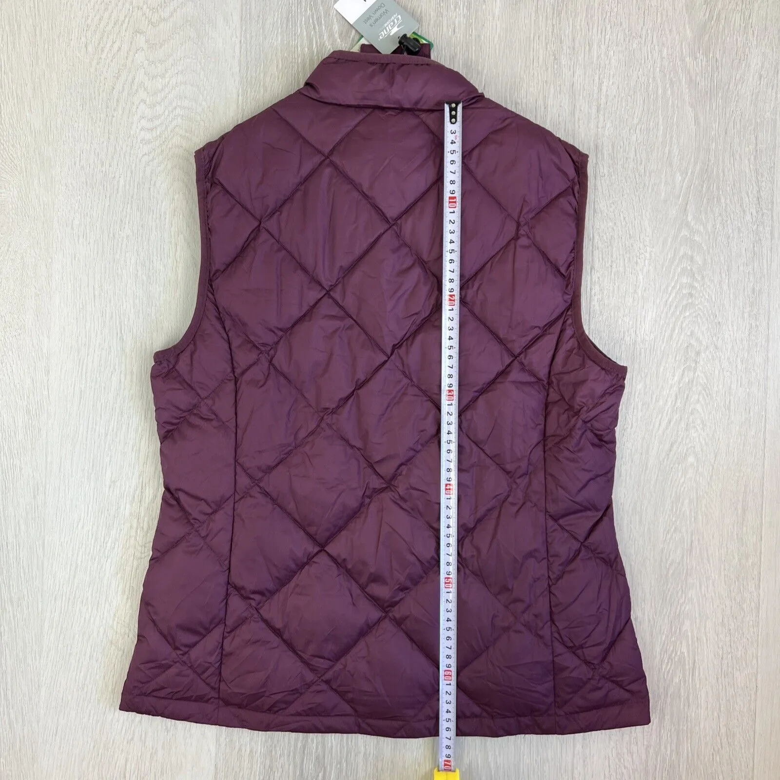 Crane Womens Purple Quilted Puffer Vest Duck Down Vest Size Large (New)