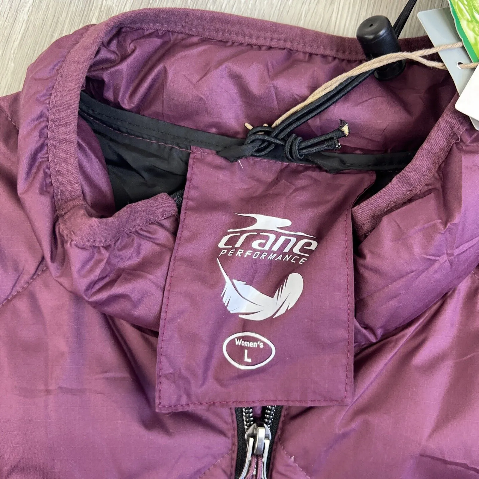 Crane Womens Purple Quilted Puffer Vest Duck Down Vest Size Large (New)