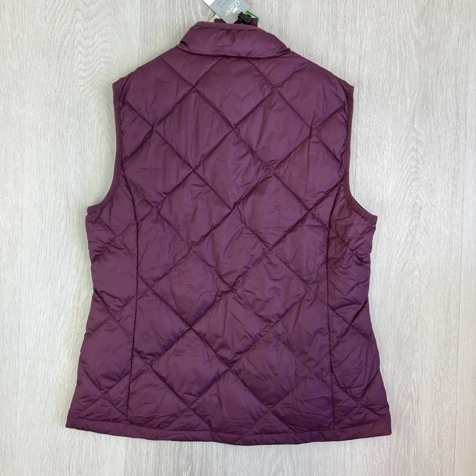 Crane Womens Purple Quilted Puffer Vest Duck Down Vest Size Large (New)