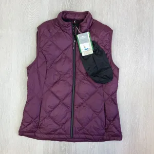 Crane Womens Purple Quilted Puffer Vest Duck Down Vest Size Large (New)