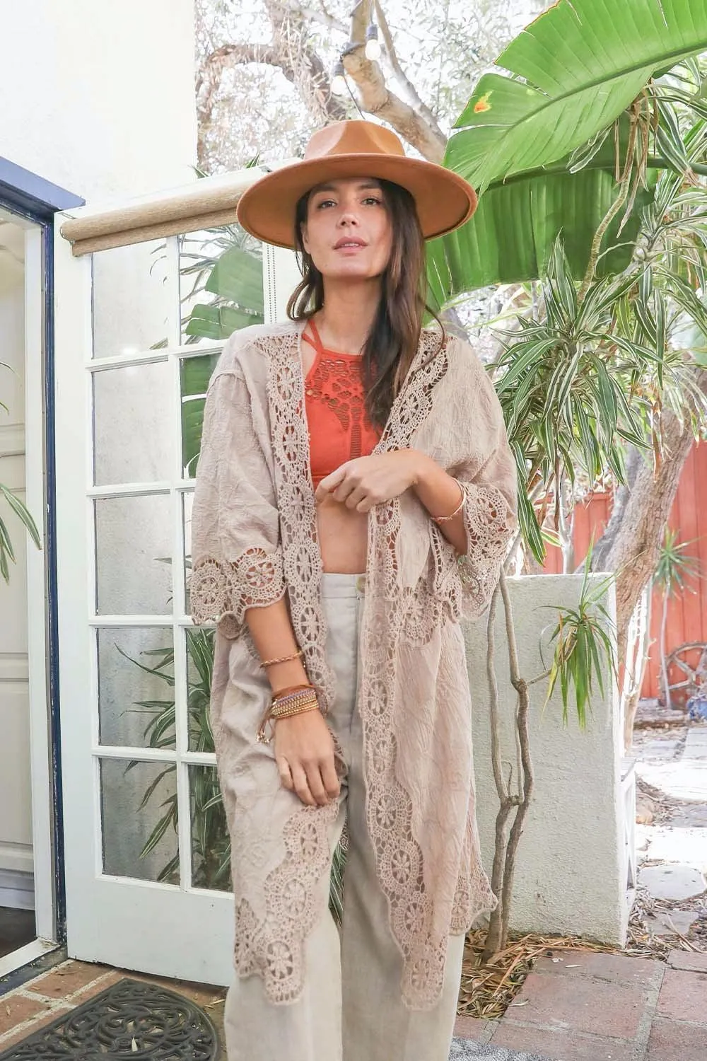 Crochet Open Patch Kimono - 3 colors