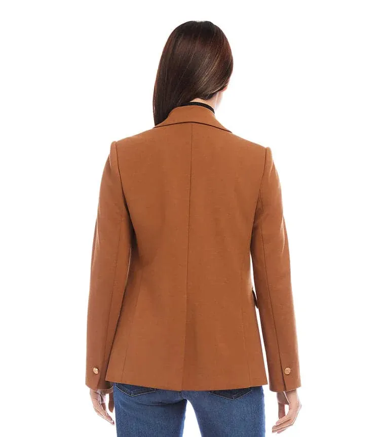 Dandy Girl Ponte Blazer Cognac