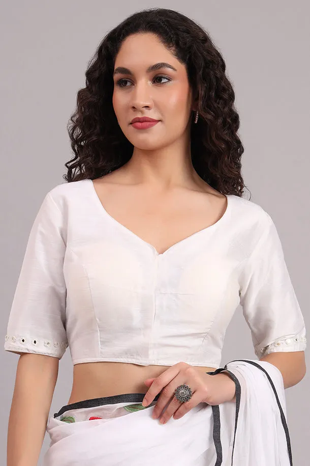 Dazzle Daisy Embroidered Cotton Blouse – White