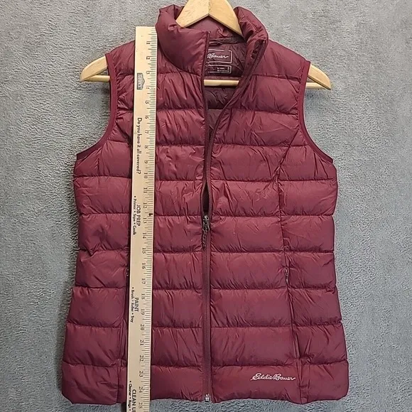 Eddie Bauer Womens Down Puffer Vest Small EB650 Black Full Zip