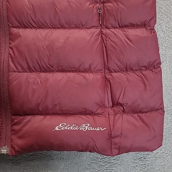 Eddie Bauer Womens Down Puffer Vest Small EB650 Black Full Zip