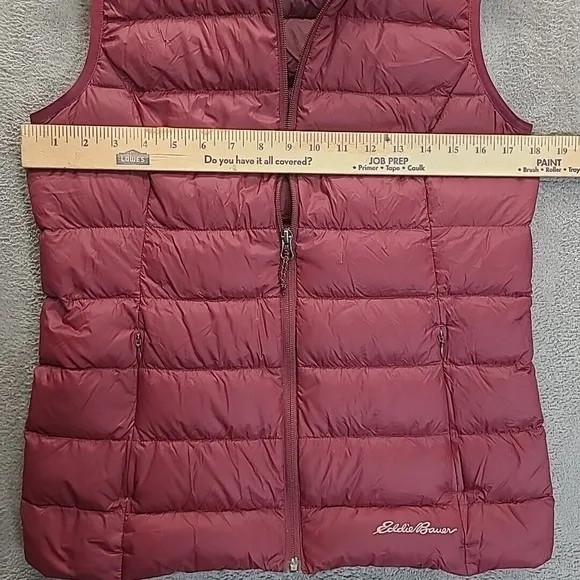 Eddie Bauer Womens Down Puffer Vest Small EB650 Black Full Zip