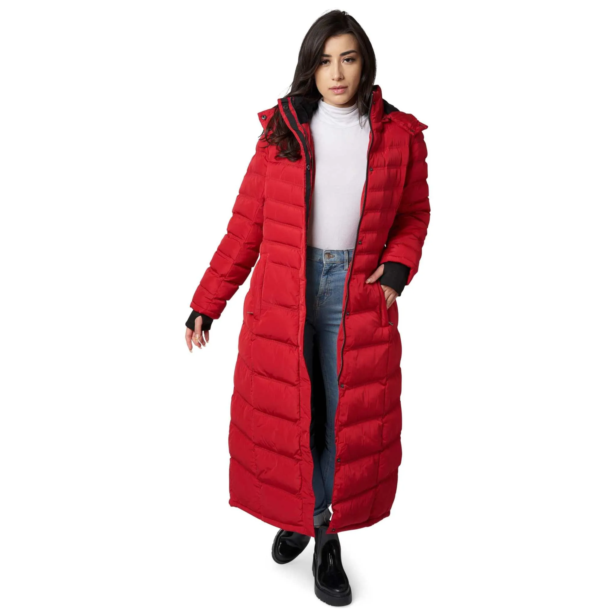 ELORA Full-Length Puffer Coat for Women - Stylish Winter Maxi Coat (47 Inch)