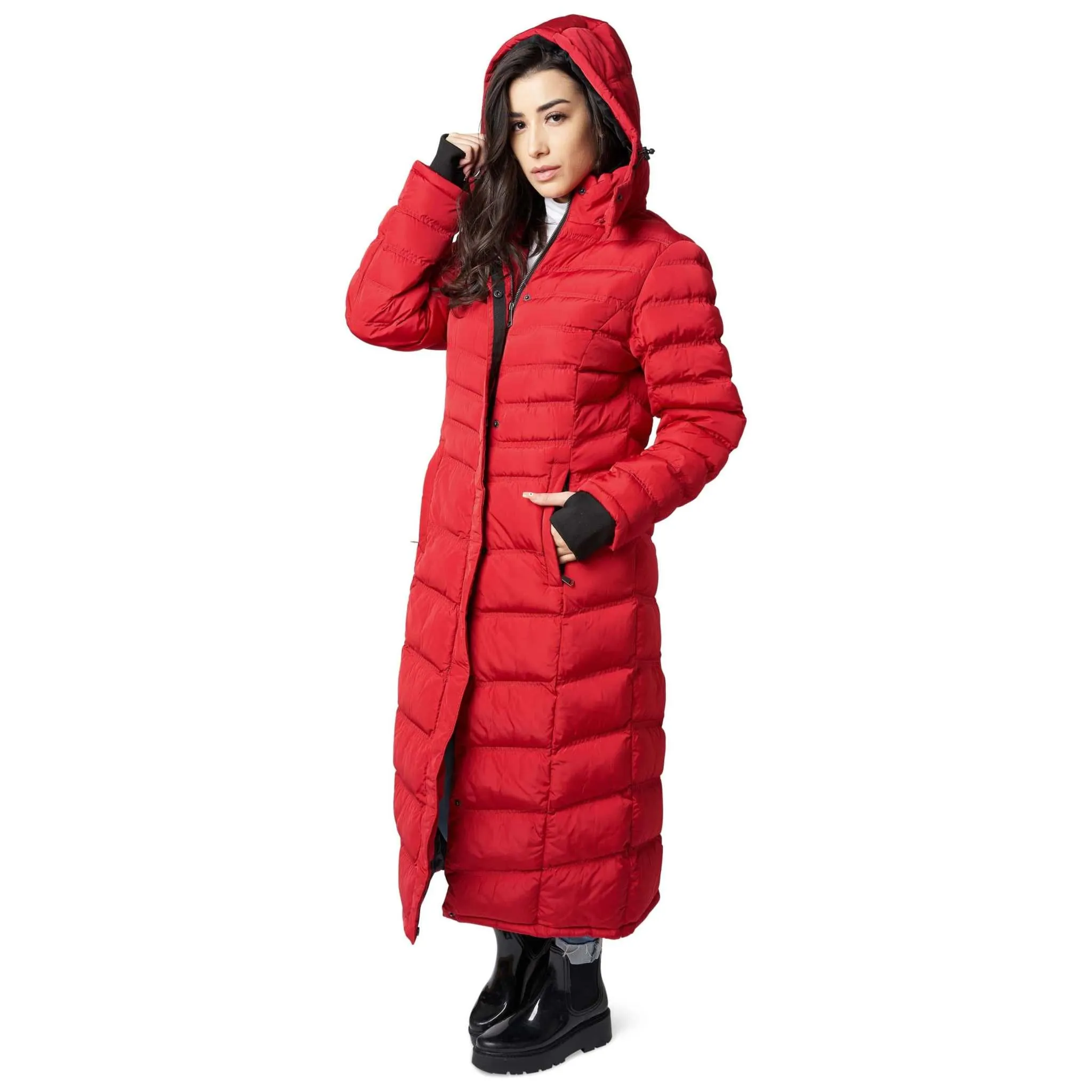 ELORA Full-Length Puffer Coat for Women - Stylish Winter Maxi Coat (47 Inch)