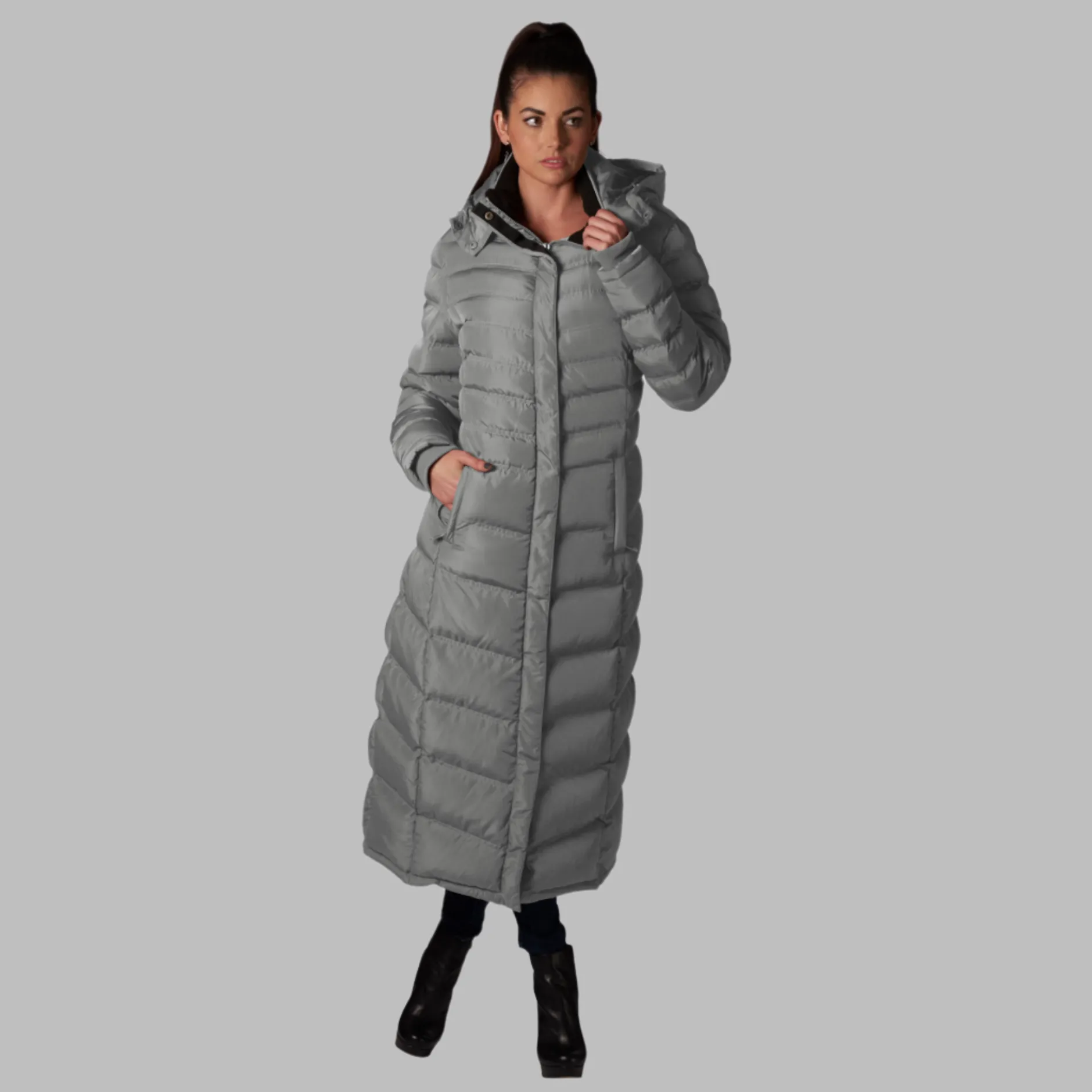 ELORA Full-Length Puffer Coat for Women - Stylish Winter Maxi Coat (47 Inch)