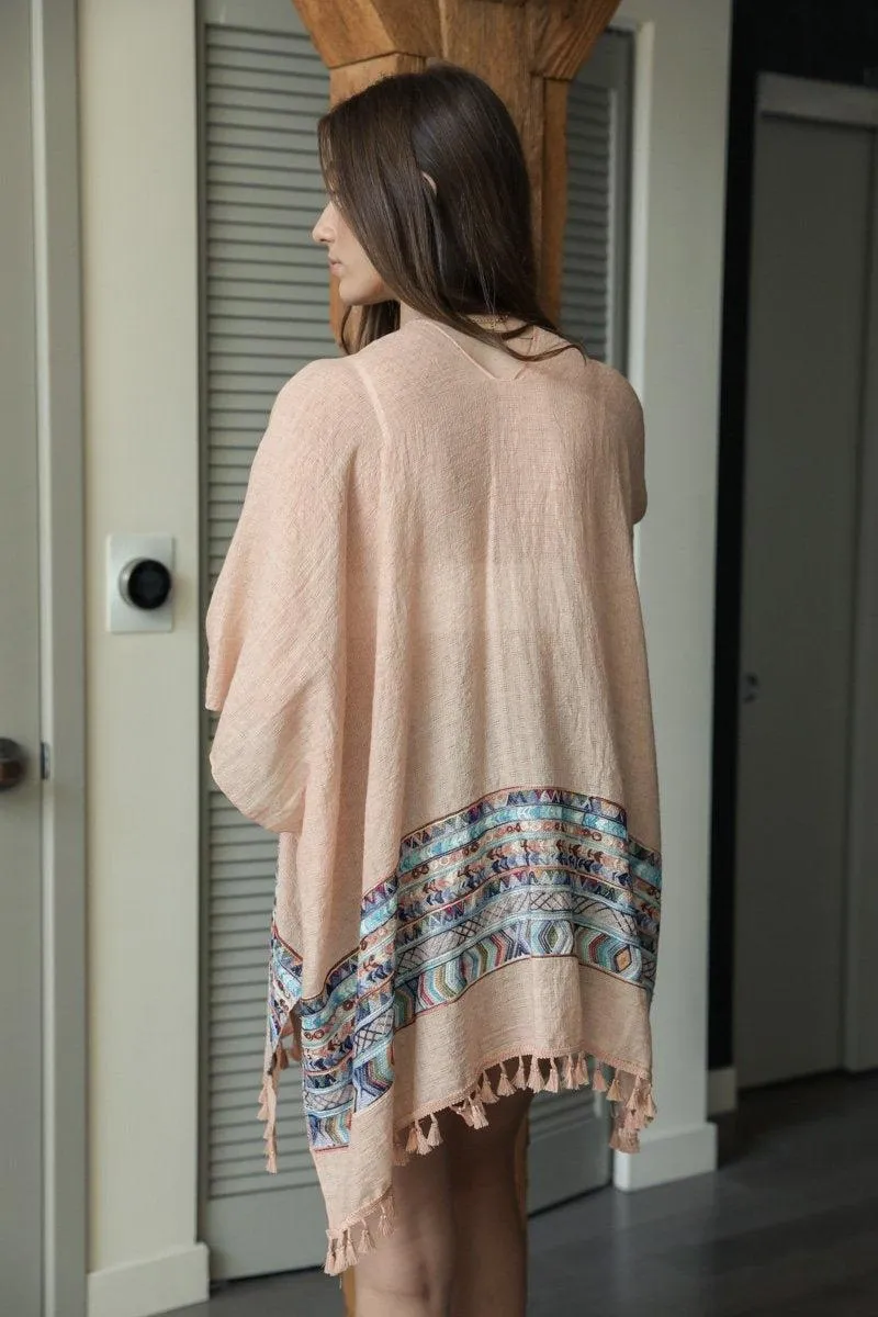 Embroidered Geometric Kimono - 3 colors