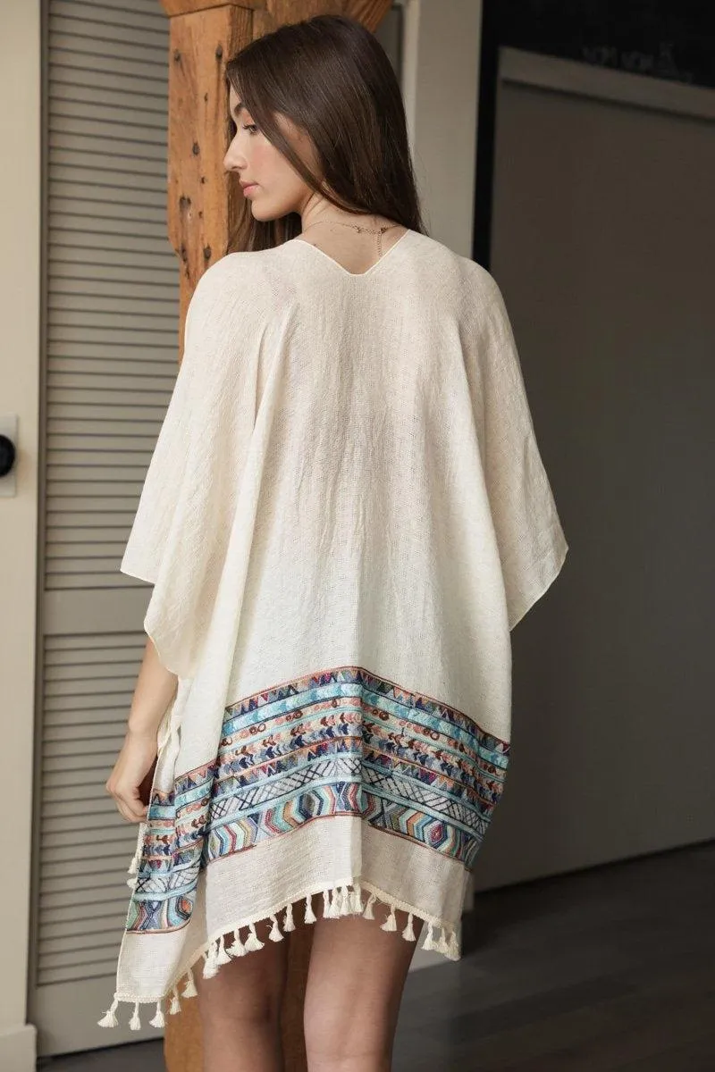 Embroidered Geometric Kimono - 3 colors