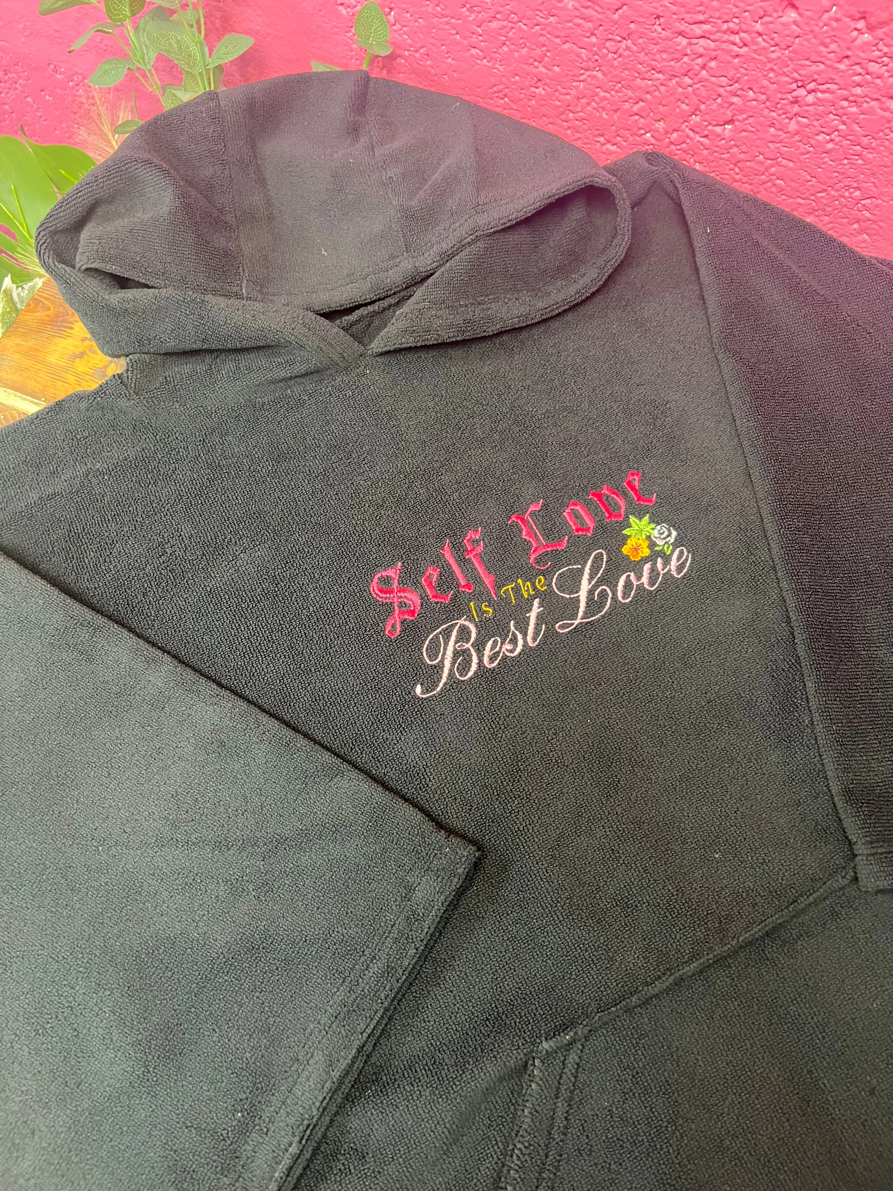 Embroidered, Personalised, Handmade Microfiber Towel Poncho Black / Kids and Adults