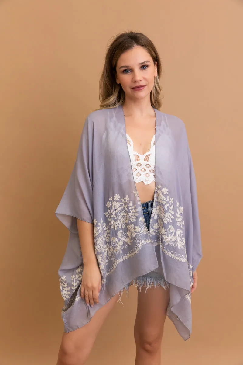 Enchanted Bloom Embroidered Kimono