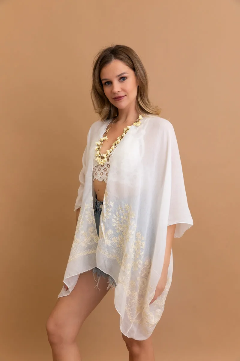 Enchanted Bloom Embroidered Kimono