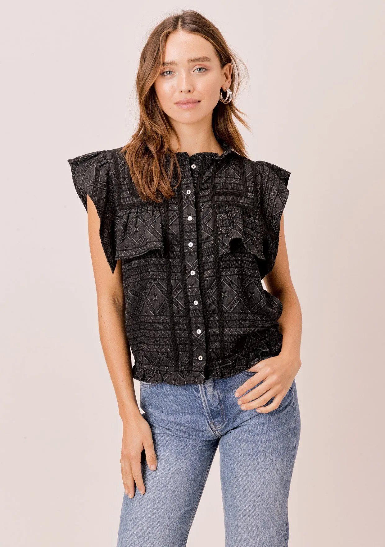 Erin Textured Cotton Top