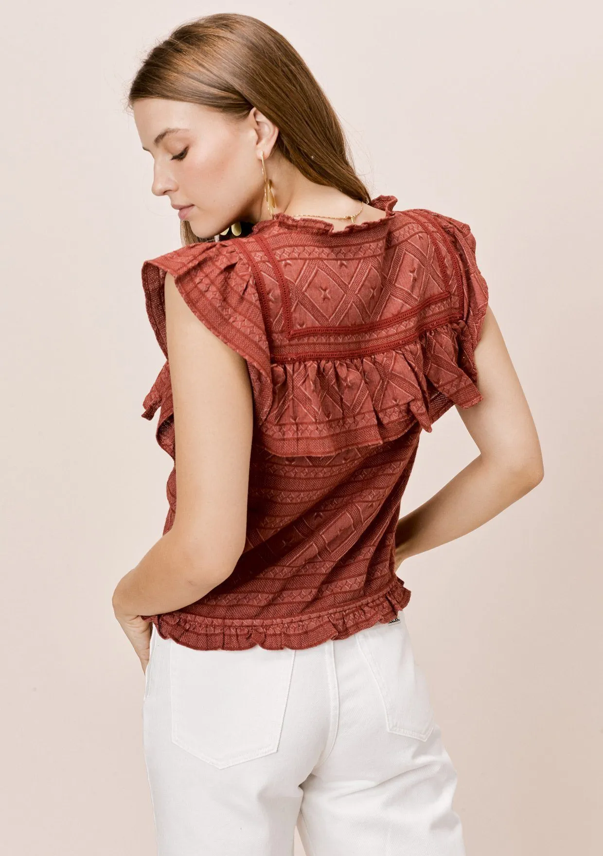 Erin Textured Cotton Top