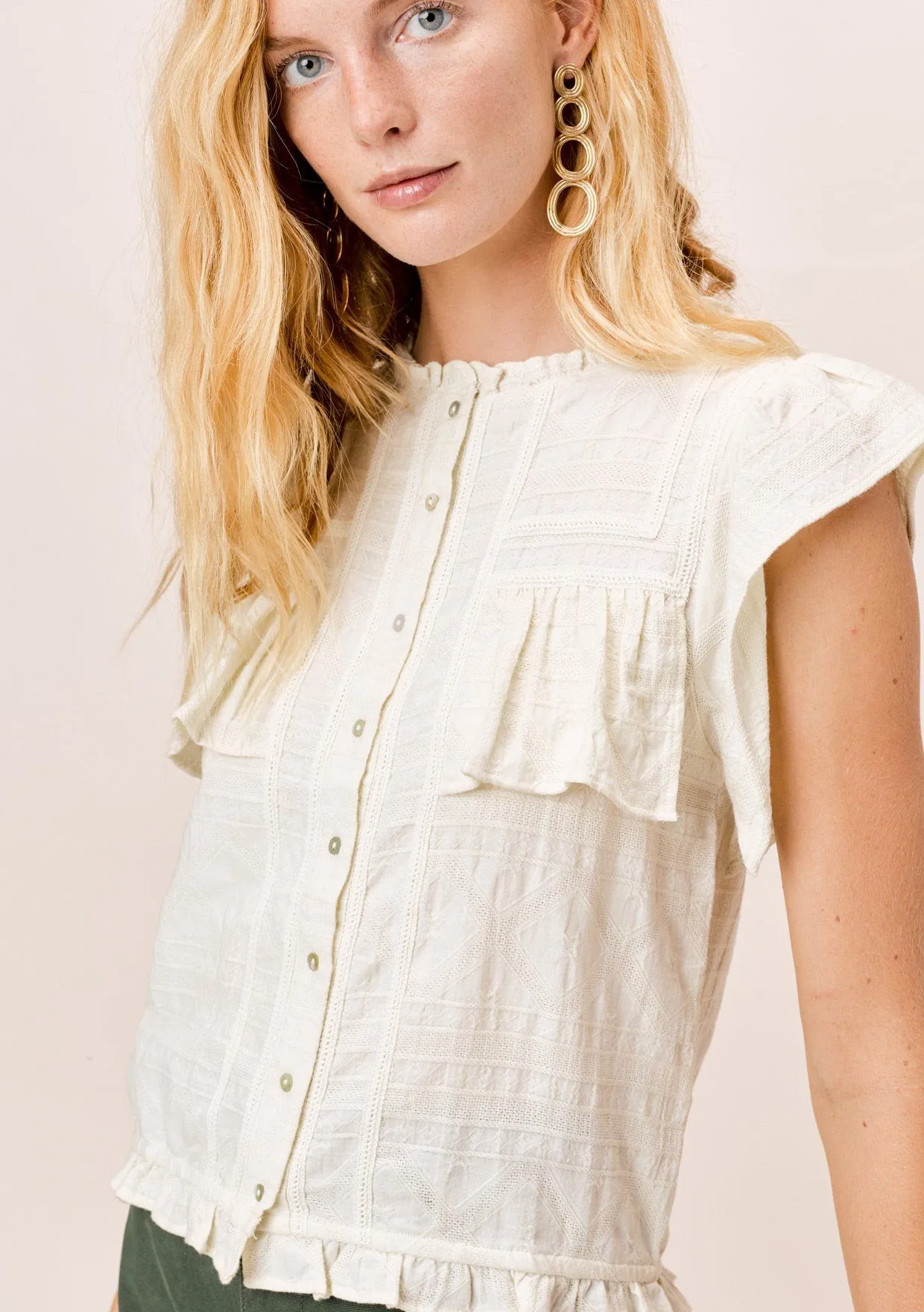Erin Textured Cotton Top