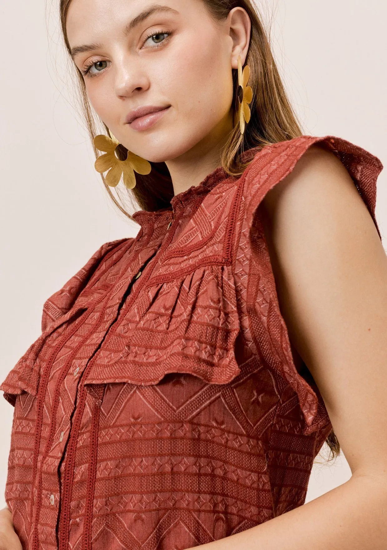 Erin Textured Cotton Top