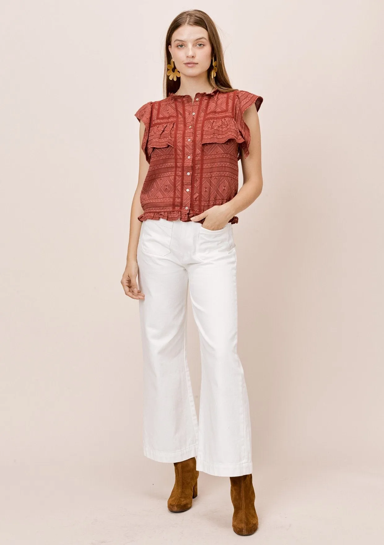 Erin Textured Cotton Top
