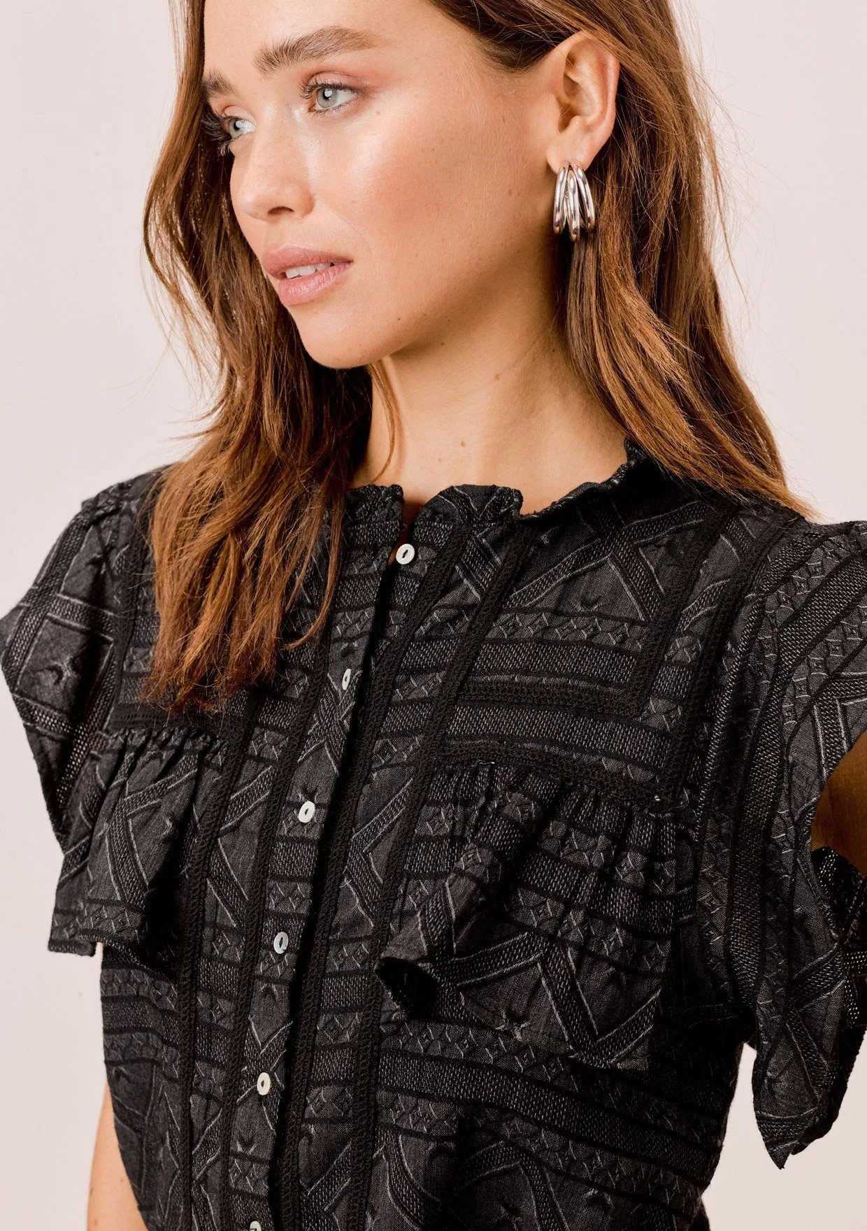 Erin Textured Cotton Top