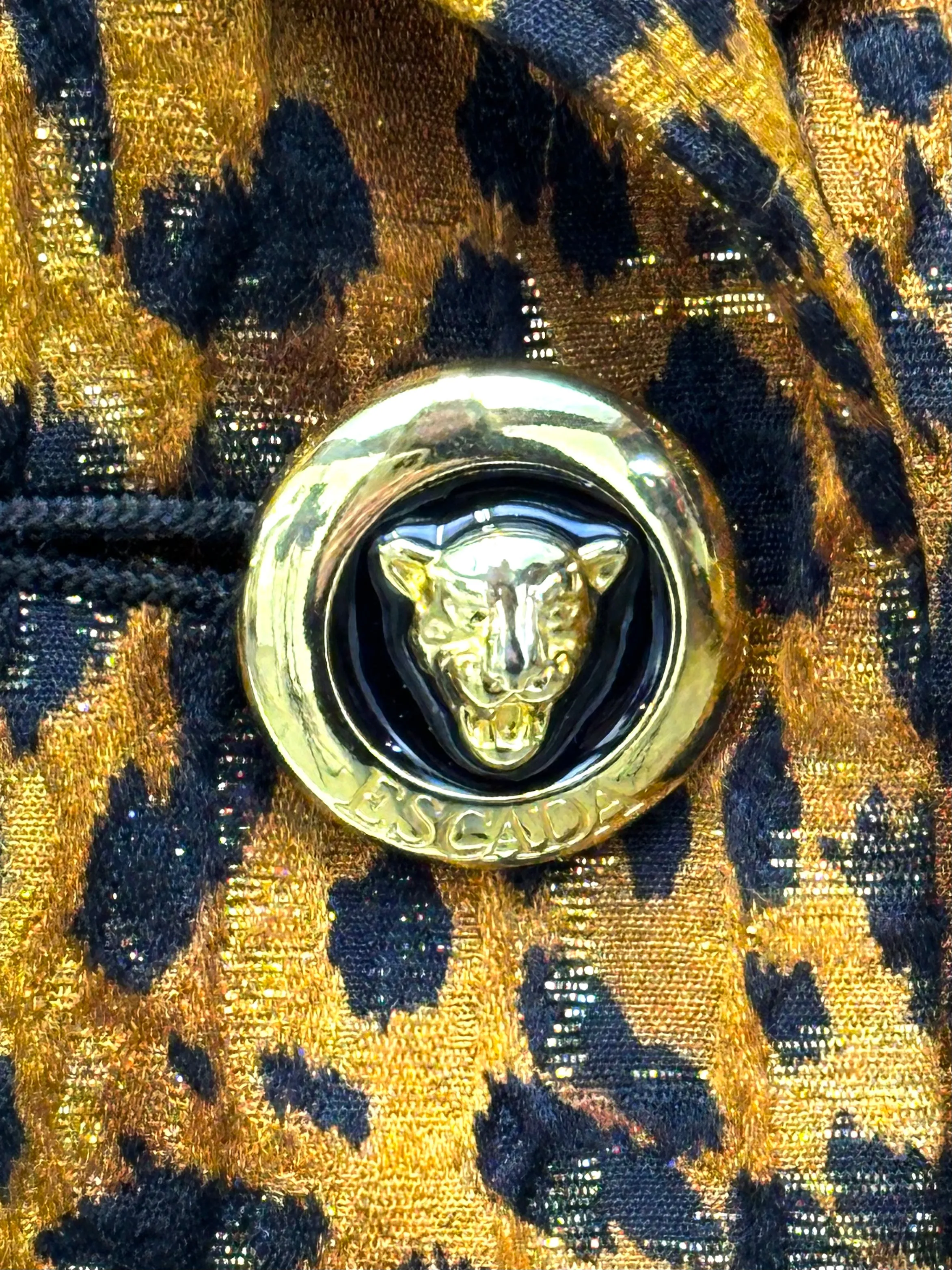 Escada Silk Lurex Animal Print Skirt Set