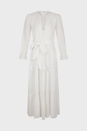 ETANN EMBROIDERED WHITE MAXI DRESS