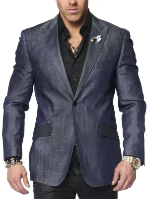 Fashion Jacket, Denim AR Blue, Sport Coat - Mens - Fashion