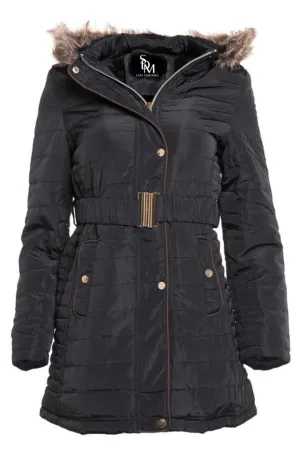 Faux Fur Trim Puffer Coat By SAM D'MONES