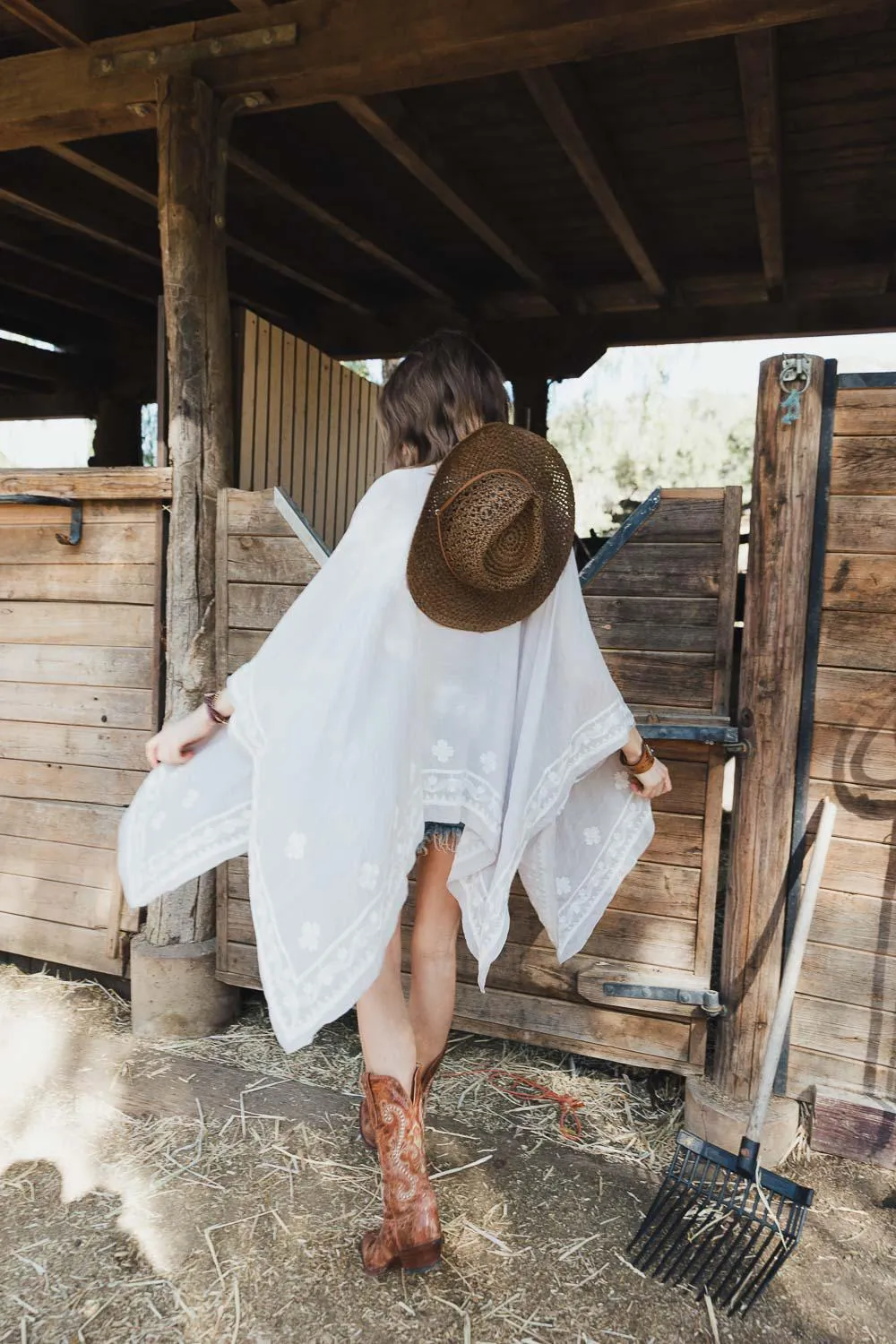 Floral Embroidered Sleeves Kimono - 4 colors