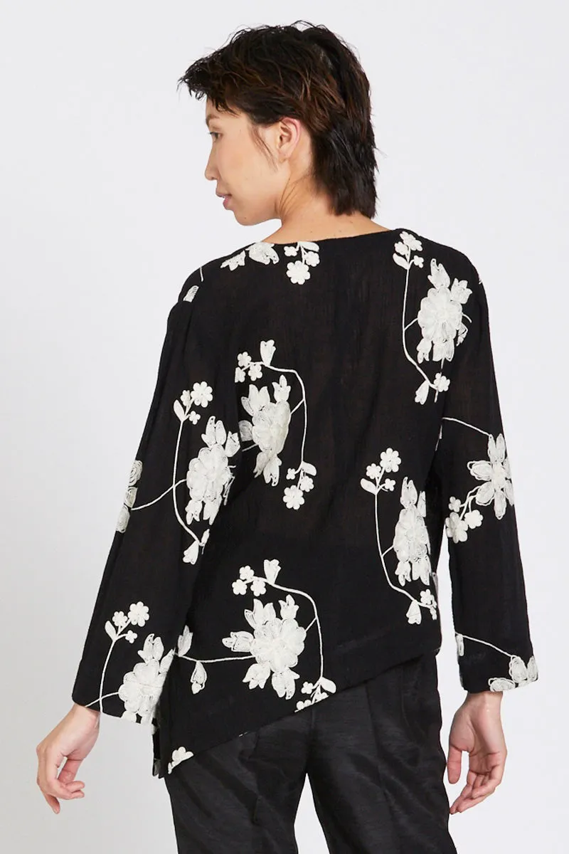 Floral Pullover Wrap Floral Blouse Style 1261