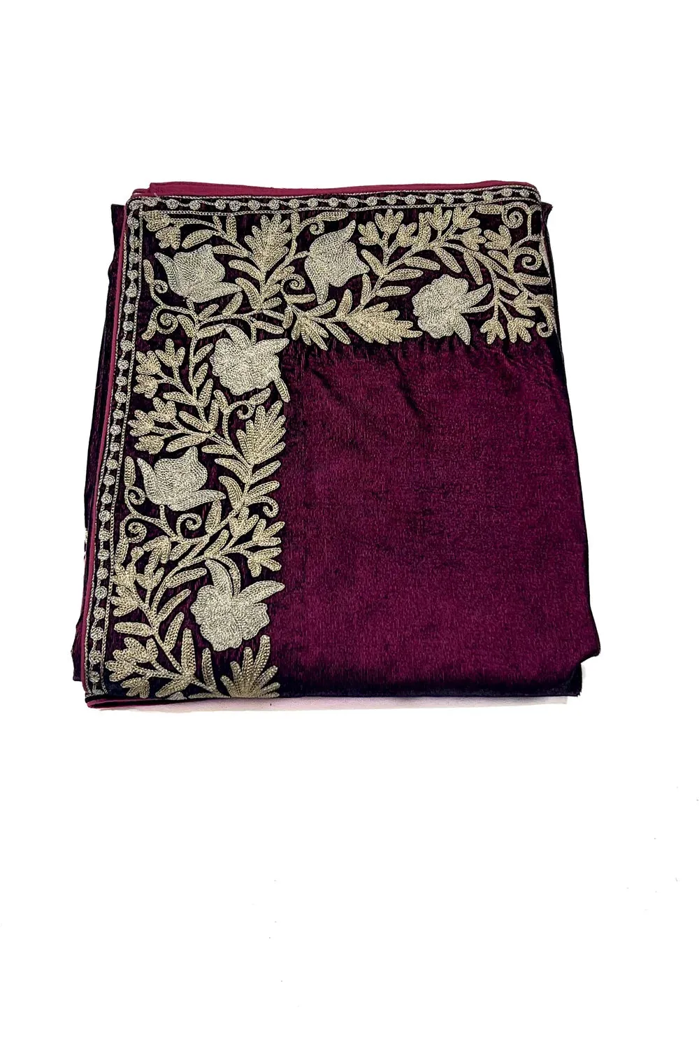 Floral Wine Velvet Shawl Bel Stylish design Fraud-free Cape Embroidery: Tilla with