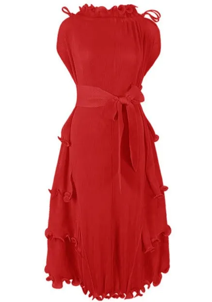 Florence Crepe Ruffled Dress
