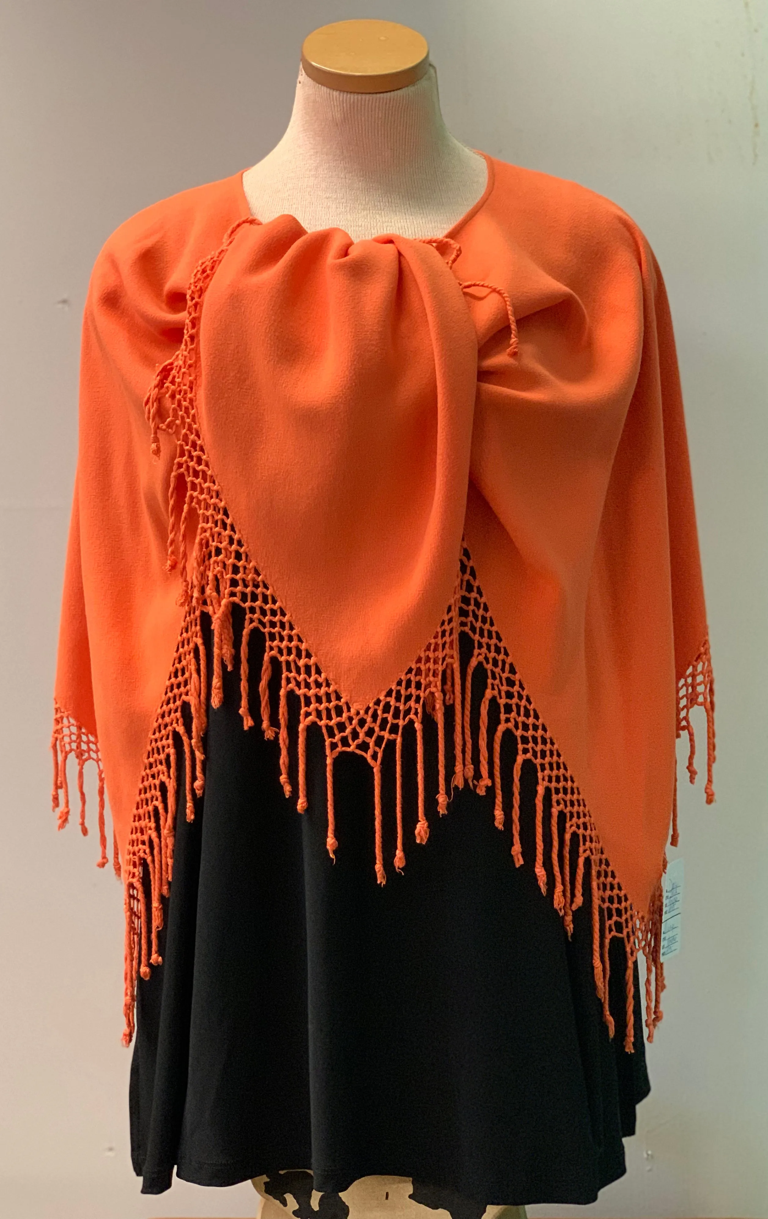 Fringed Poncho In Solid Colors