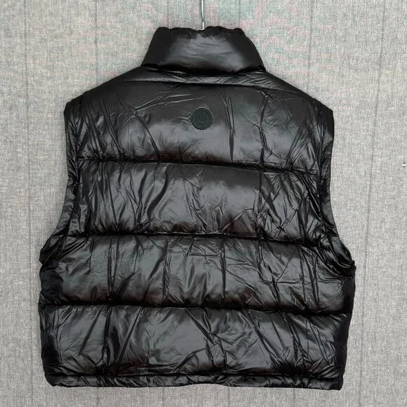 Gilly Hicks Black Oversized Puffer Sporty Zip Off Arms Vest Jacket Size XL NWT